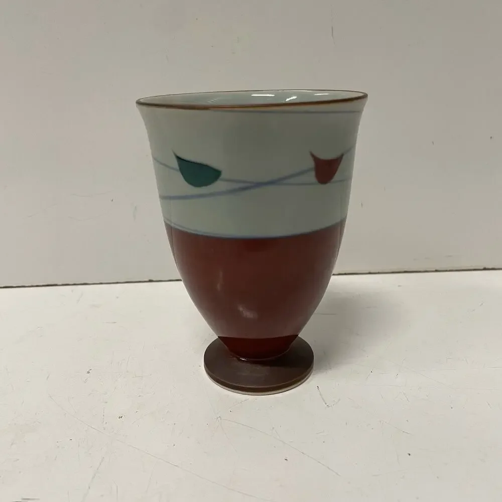 Vintage Japanese Arita Ware Tea Cup Hand Painted Sake RARE Abstract